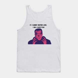 Frankenstein Monster If I cannot Inspire Love I will Cause Fear Purple Background Tank Top